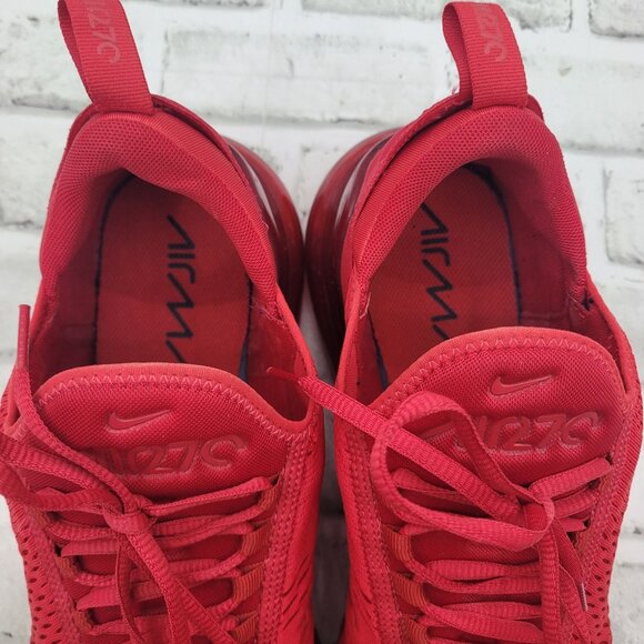 Nike Air Max 270 GS Triple Red University Running Shoes Men's size 13 - Picture 8 of 10